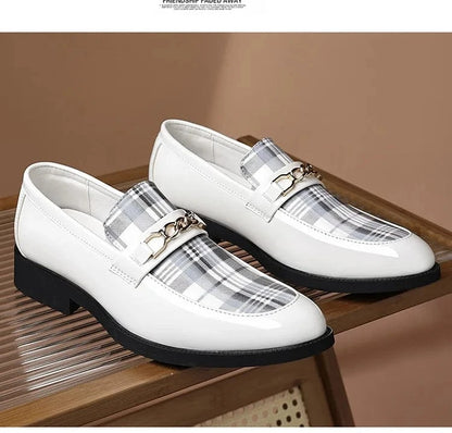 White Men’s Dress Shoes – Pointed Toe Leather Oxfords &amp; Loafers