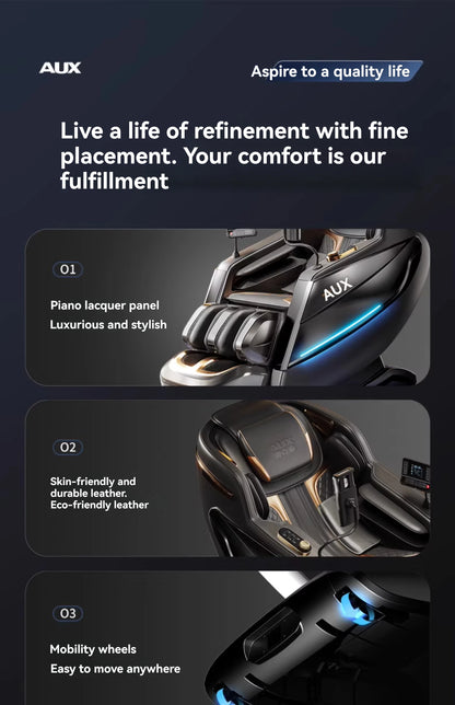 Dual-Core 6D+6D Massagesessel Ganzkörper-Schwerelosigkeits-Massagesessel mit Heizung Tiefenentspannungs-Massagesessel