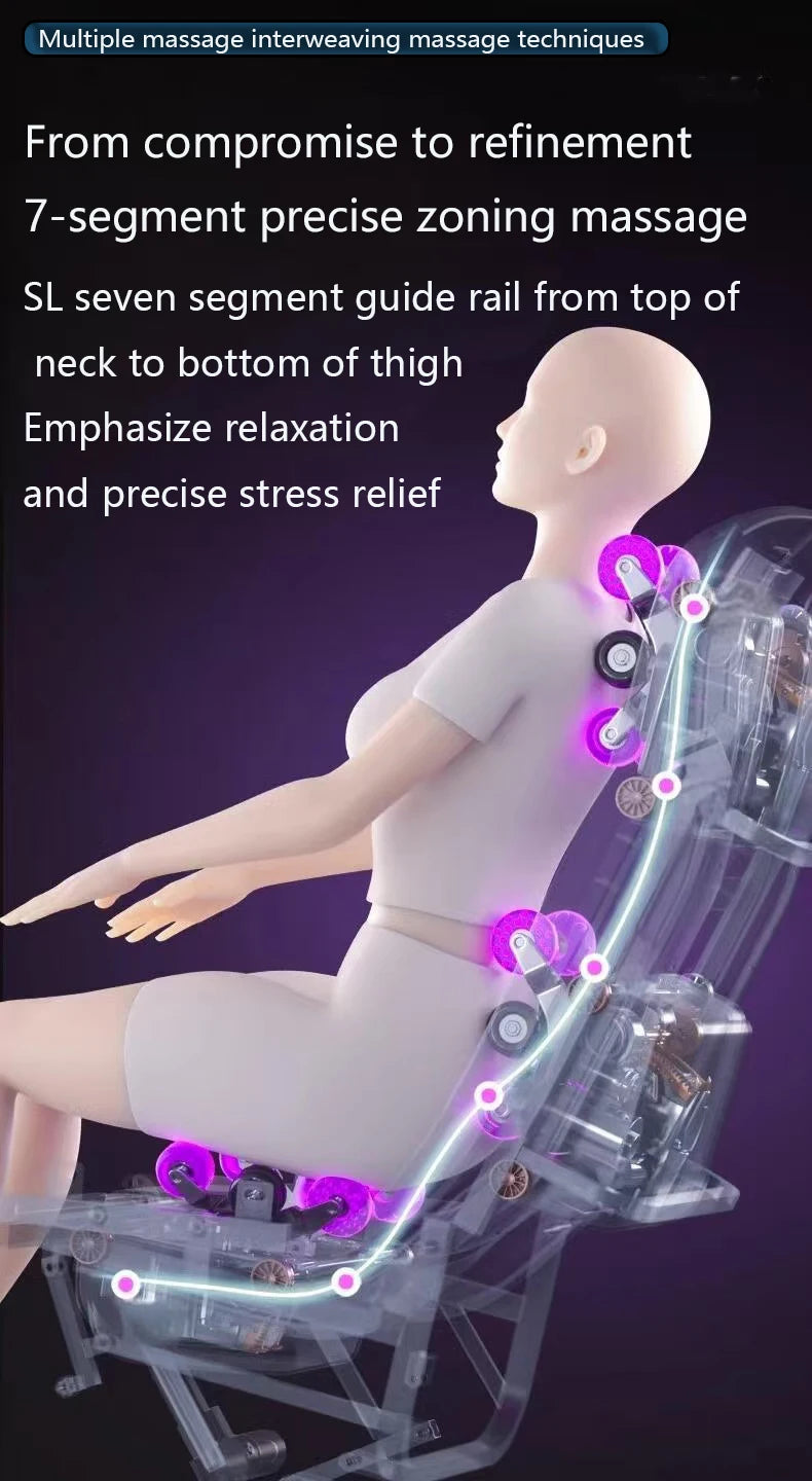 Massagesessel Luxus 4D Zero Gravity Leiser Körper-Spa-Massage Voll intelligente elektrische Haushalts-SL-Doppelgleis-Luxussofa