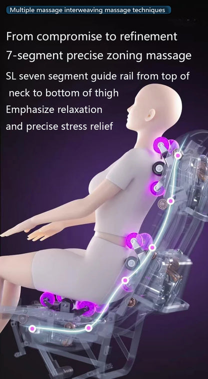 Massagesessel Luxus 4D Zero Gravity Leiser Körper-Spa-Massage Voll intelligente elektrische Haushalts-SL-Doppelgleis-Luxussofa