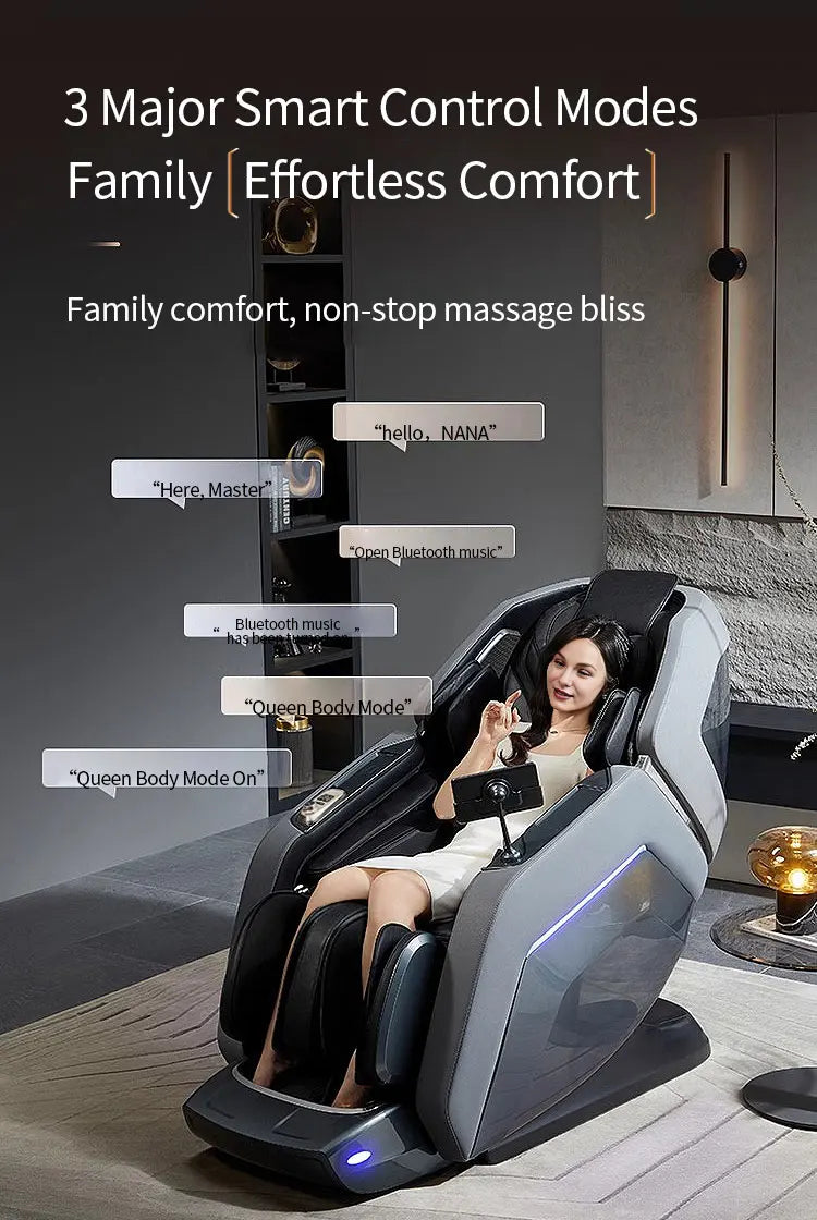 Zero Gravity Luxus Shiatsu Ganzkörper-Luftstreckungs-Doppelkern-Massagesessel
