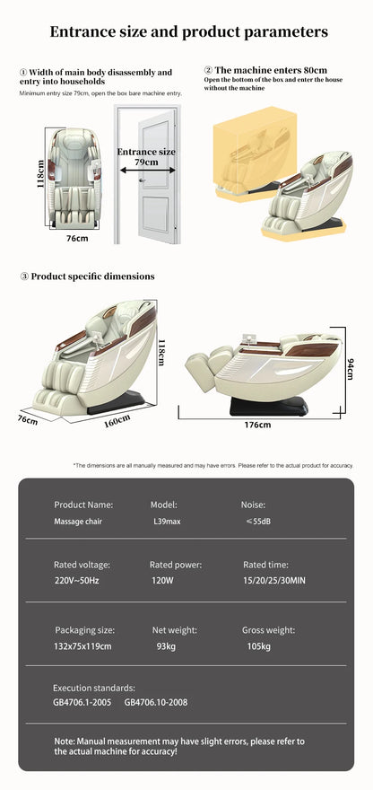 Electric Office Full Body Luxury Chair Massage  Full Body Not Second Hand Pedicure Spa 3D Massage Chair