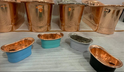 Grün Patiniertes Antik-Finish Freistehende Badewanne aus Kupfer Hochwertige handgefertigte elegante Standfuß-Badewanne