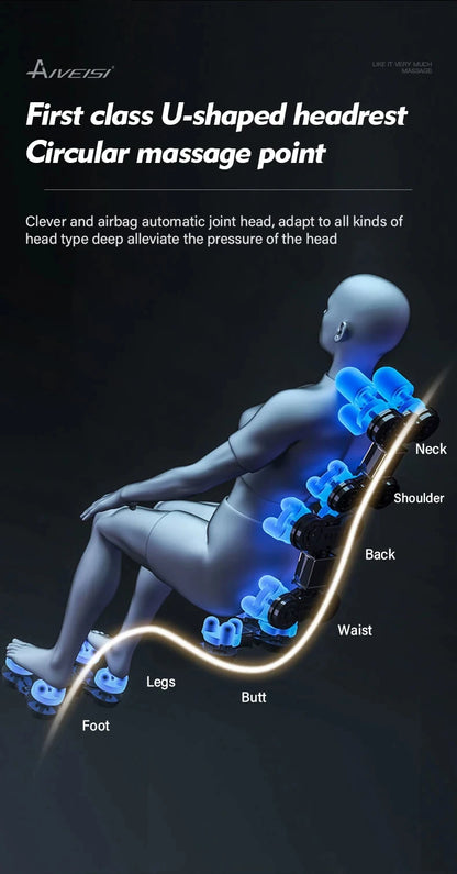 Fauteuil de massage électrique à rouleaux 3D à gravité zéro pour le corps entier