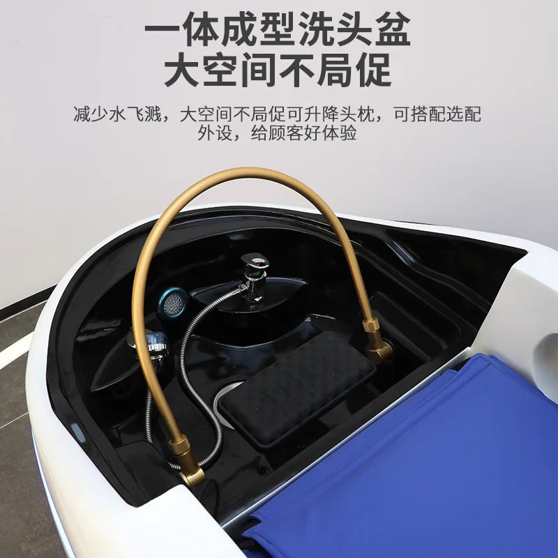 Electric massage shampoo bed Beauty salon shampoo bed Hair salon Flushing bed Fiberglass shampoo  Water circulation