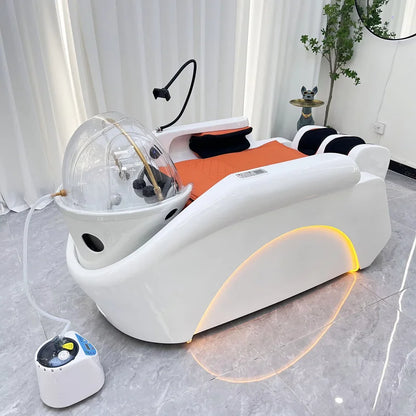 Multifunktions-Massage-Shampoo-Stuhl Schönheit Waschebecken Komfort Dusch-Shampoo-Stuhl Artefakt PU-Leder Möbel Мойка Волос MHXFY