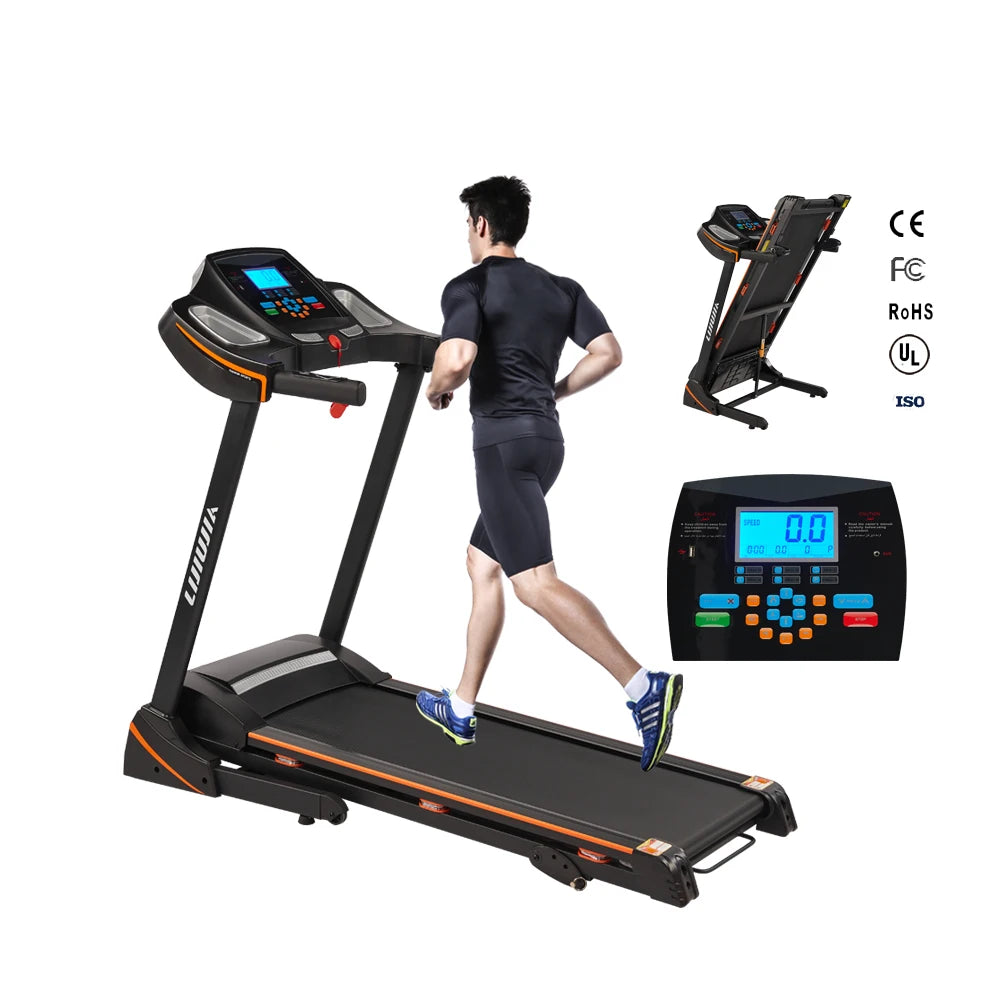 Sports Multi Function Indoor Fitness 1.75HP Motor Running Machine Home Use Electric Treadmill