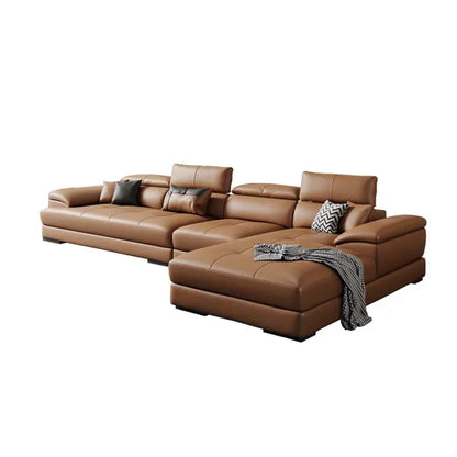 Europäisches Wohnzimmer-Sofa Echtleder-Ecksofa Modulares Luxus-Sofa Sala De Estar De Luxo Moderne Möbel
