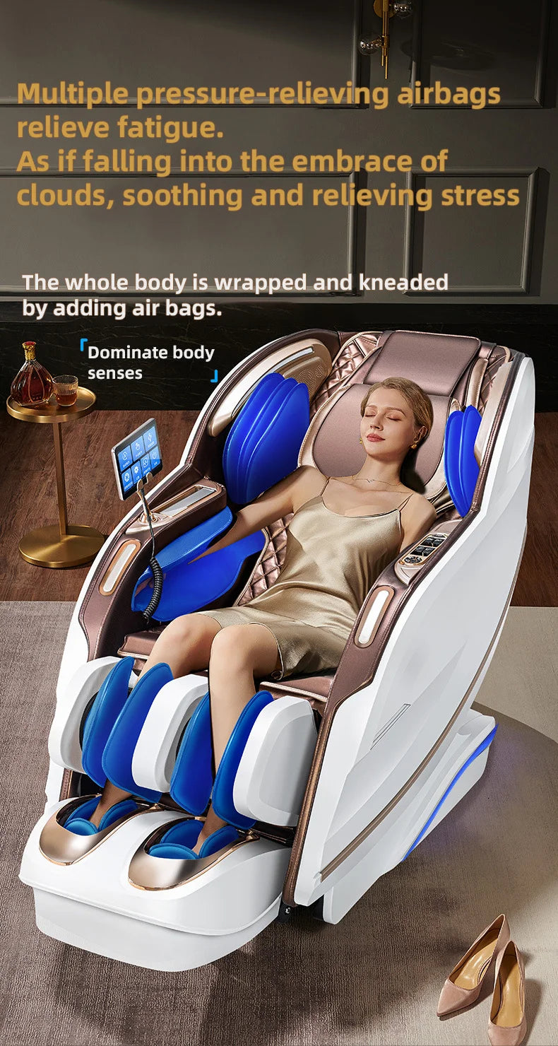 Zero Gravity 4D Massagesessel SL-Track (L-Track) Ganzkörper-Luftmassage Elektrischer Relaxsessel für Heimbüro 3 Jahre Garantie
