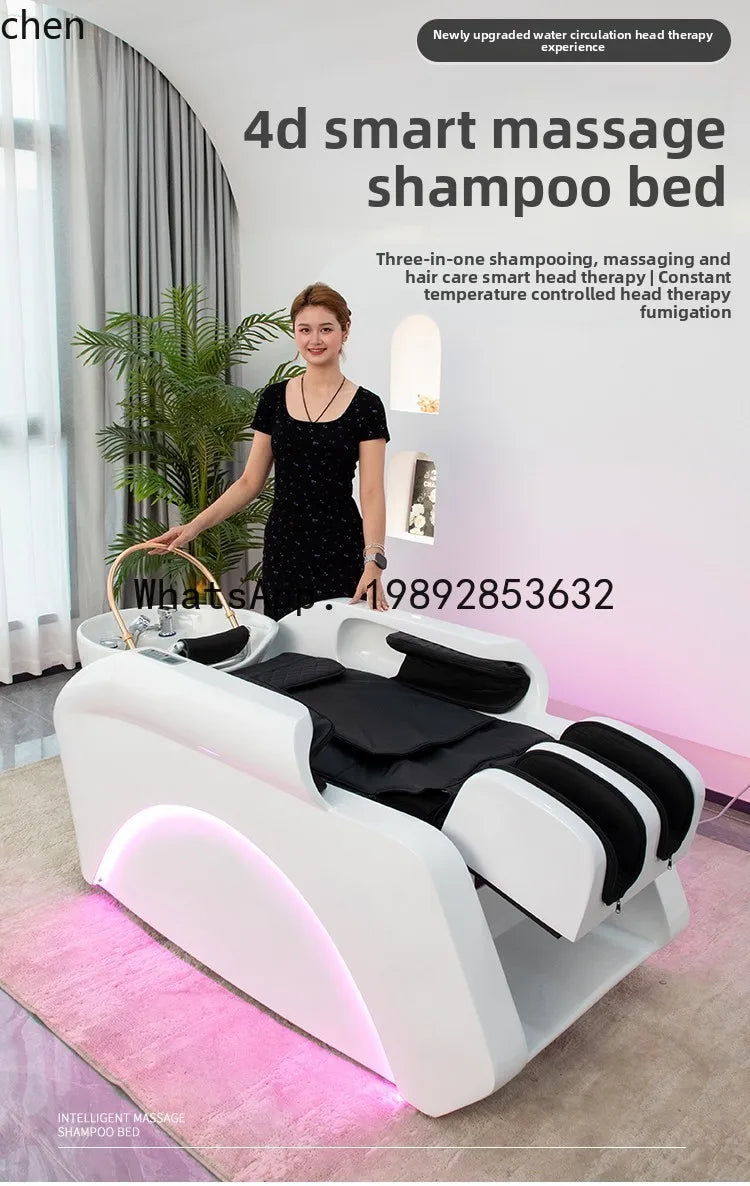 YFY Hair Salon Shampoo Bed Haircut Ceramic Integrated Special Intelligent Electric Fully Automatic Shampoo Bed