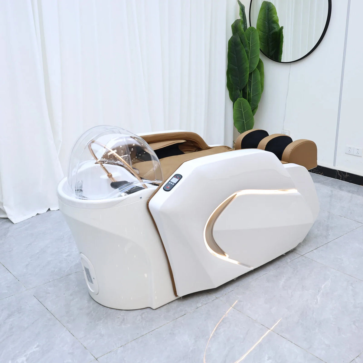 Friseur-Waschbecken für anspruchsvolle Gegenden, elektrisches Massagebett, Haarwaschbecken, Shampoo-Waschbecken, High-End-Friseursalon-Möbel