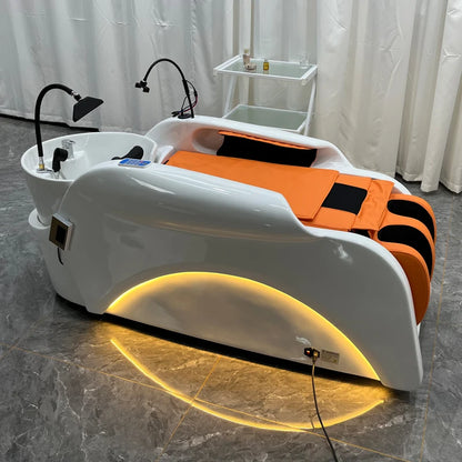 XinSheng Friseursalon-Shampoosessel Kopf-SPA-Begasungsgerät Elektrische Massageliege für Freizeit- und Gesundheitsgeschäfte Kommerzielle Möbel