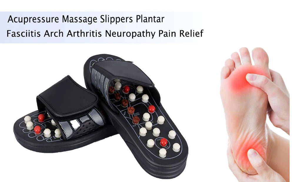 Acupressure Massage Slippers, Foot Massager for Feet Care Reflexology Sandals Sore Plantar Fasciitis Arch Neuropathy Pain Relief