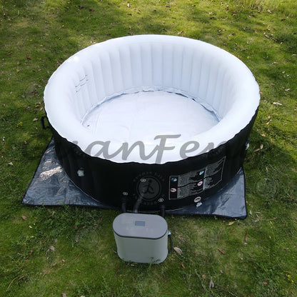 Für Backyard Familienparty 4-6 Personen aufblasbarer Whirlpool Jacuzzi Outdoor Spa Poolmit LED-Beleuchtung