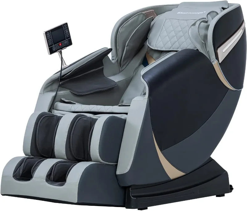 PayLeeHere Ganzkörper-Shiatsu-Massagesessel mit Schwerkraft-, Luftmassagesystem, Wermuttherapie und Bluetooth-Lautsprecher, Schwarz