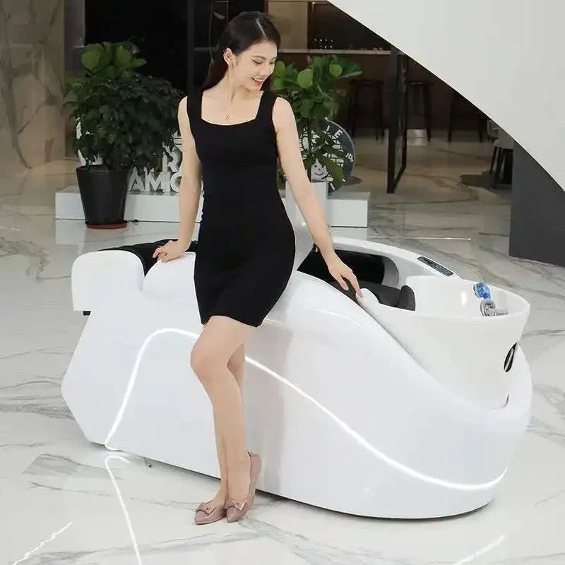 Massage-Shampoo-Bett, automatisches intelligentes Spülbett, Friseursalon-Kopftherapiebett, Wassertemperaturzirkulation