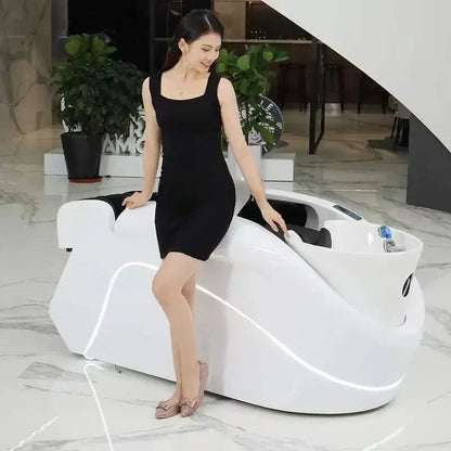 Massage-Shampoo-Bett, automatisches intelligentes Spülbett, Friseursalon-Kopftherapiebett, Wassertemperaturzirkulation