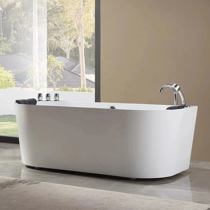 Modern Bathroom Whirlpool Air Jet Bath Tub Free Standing Acrylic SPA Massage Bathtub With Shower Faucet White