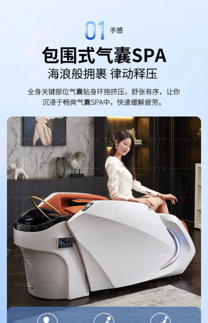 Elektrisches intelligentes Massage-Shampoo-Bett für Friseursalons, spezielles Begasungs-Kopfbehandlungs-Wasserzirkulationsbett