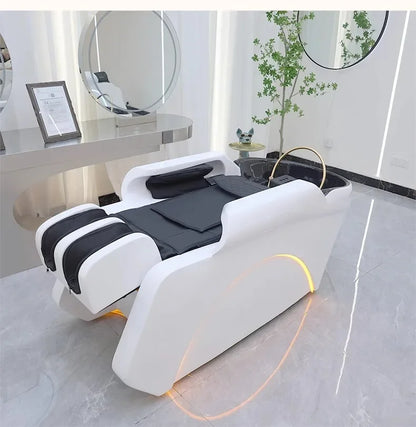 Liegesalonstuhl Friseurwaschbecken Pflegestühle Rasiersessel Friseurbeckenständer Waschmassage-Sessel