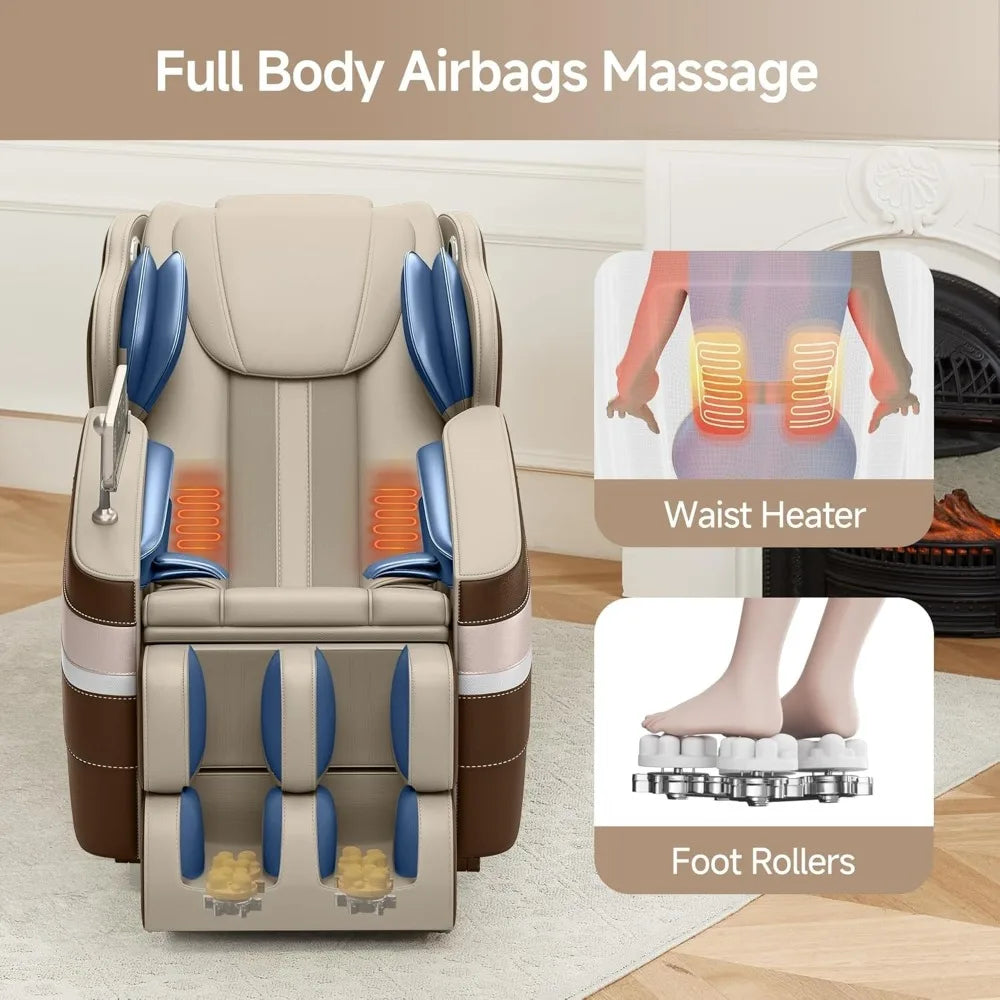 Full Body Massage Chair, Zero Gravity Massage Recliner Chair with 6 Auto Modes, Full Body Airbags, Bluetooth