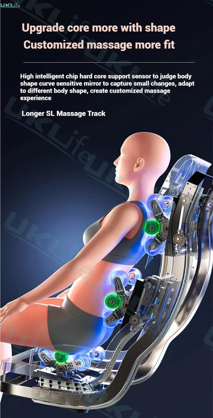2025 Upgrade 6D Jade Rollers Massage Chair w/ SL-Track & AI Voice Control | Zero Gravity Full Body Airbag + Heating System