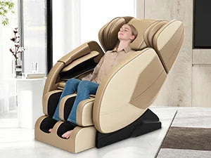 Liegesessel, Ganzkörper-Airbag-Massage, One-Touch-Schwerelosigkeit, Fußroller und Bluetooth, für Zuhause