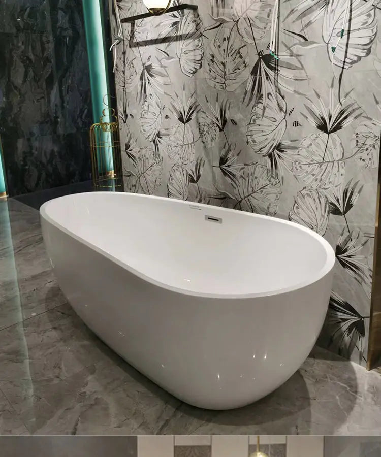 CZ Badewanne für den Heimgebrauch Integrierte nahtlose ovale Wassertropfenform Kleine Wohnung Freistehende Boutique-Hotel-Standbadewanne