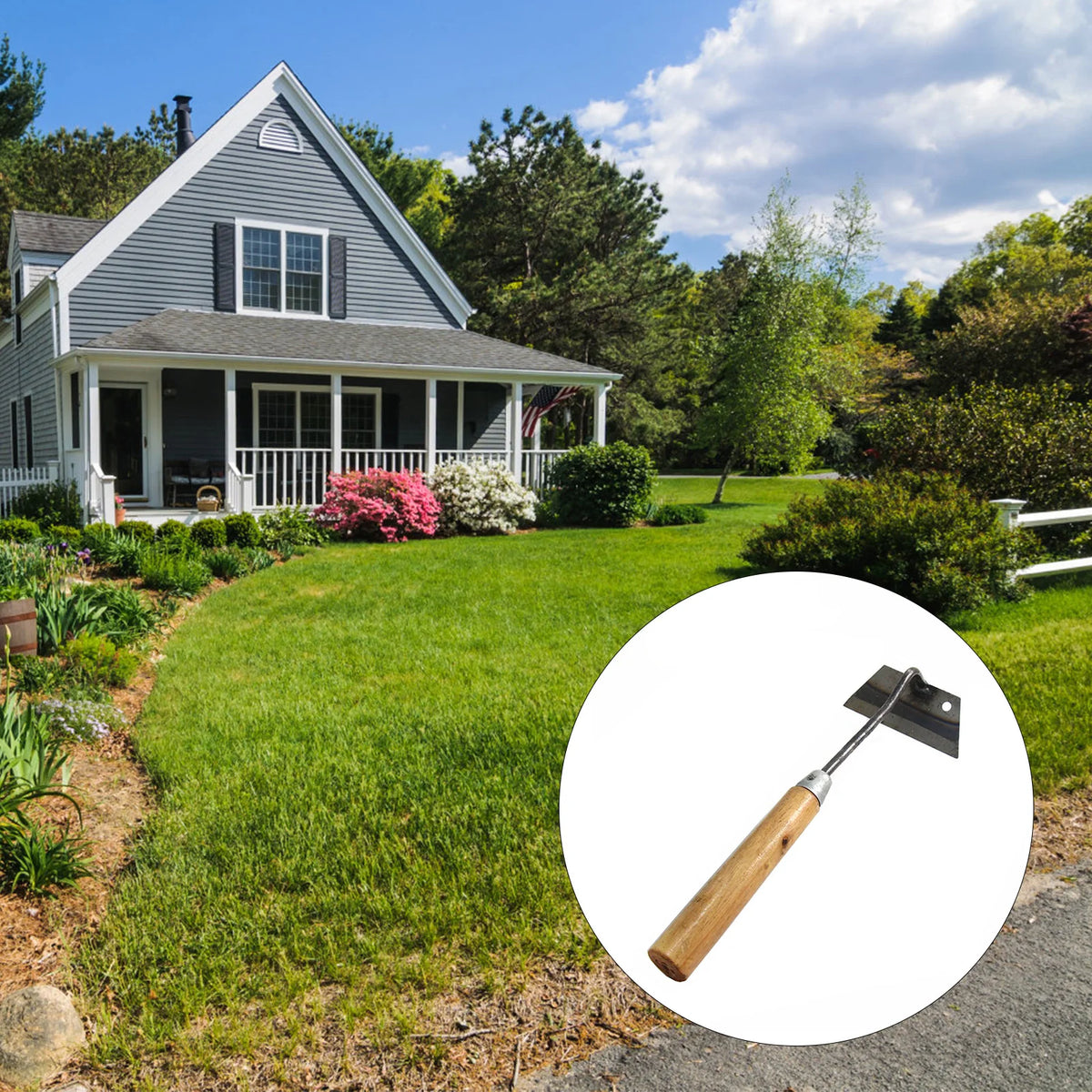 Petite houe multifonctionnelle avec poignée, houe à fleurs domestique, houe de jardinage, outil agricole extérieur et outil de jardin.