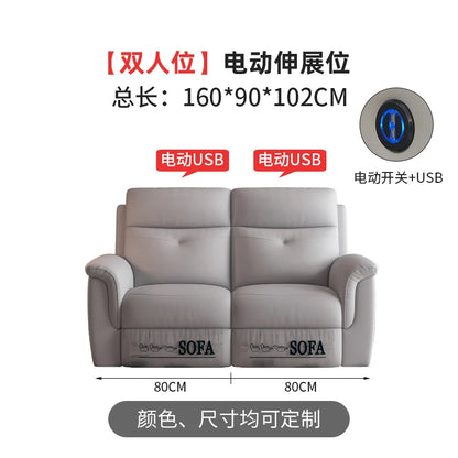 Komfortabler elektrischer Relaxsofa-Schnittsofa aus Leder, echtes einziehbares kombiniertes Schlafsofa, umwandelbares Divano Letto Möbel