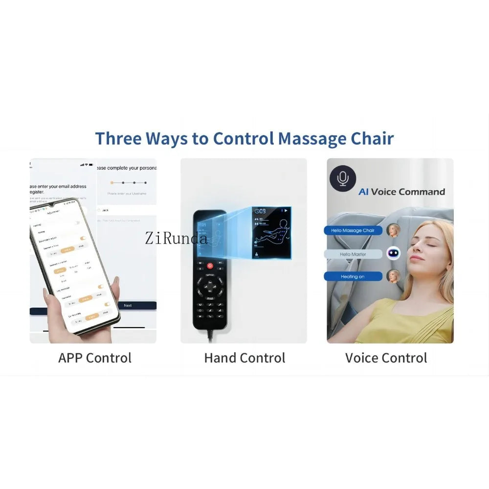 New Update GR8686 Massage Chairs with AI Voice, App Control SL Track Zero Gravity Full Body Massage Recliner Gray