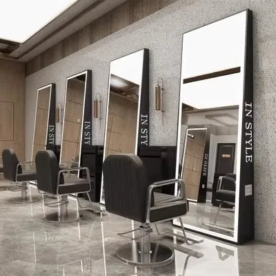 Barber shop mirror hair salon special hair salon mirror table single and double sided perm and dyeing trendy  with lamp floor