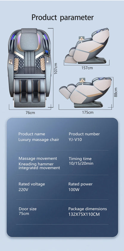 Fauteuil de massage commercial 5D avec fonction de chauffage et de massage
