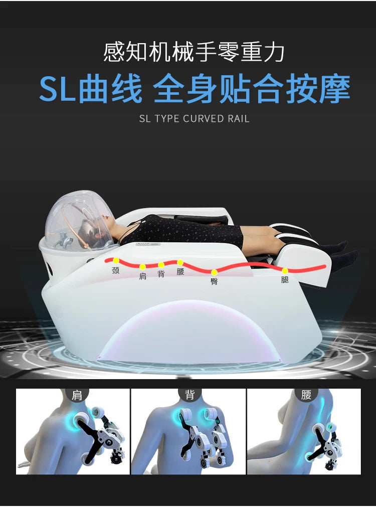 YFY Hair Salon Shampoo Bed Haircut Ceramic Integrated Special Intelligent Electric Fully Automatic Shampoo Bed