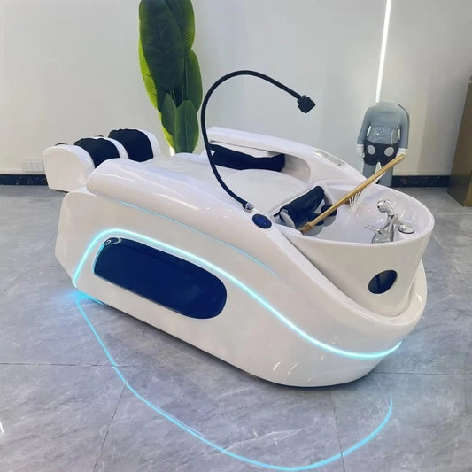 Head Spa Bett Massagetherapie Sanitär Japanisch mit Wassertank Haarshampoo Waschen Elektrisches Luxus-Head Spa Bett