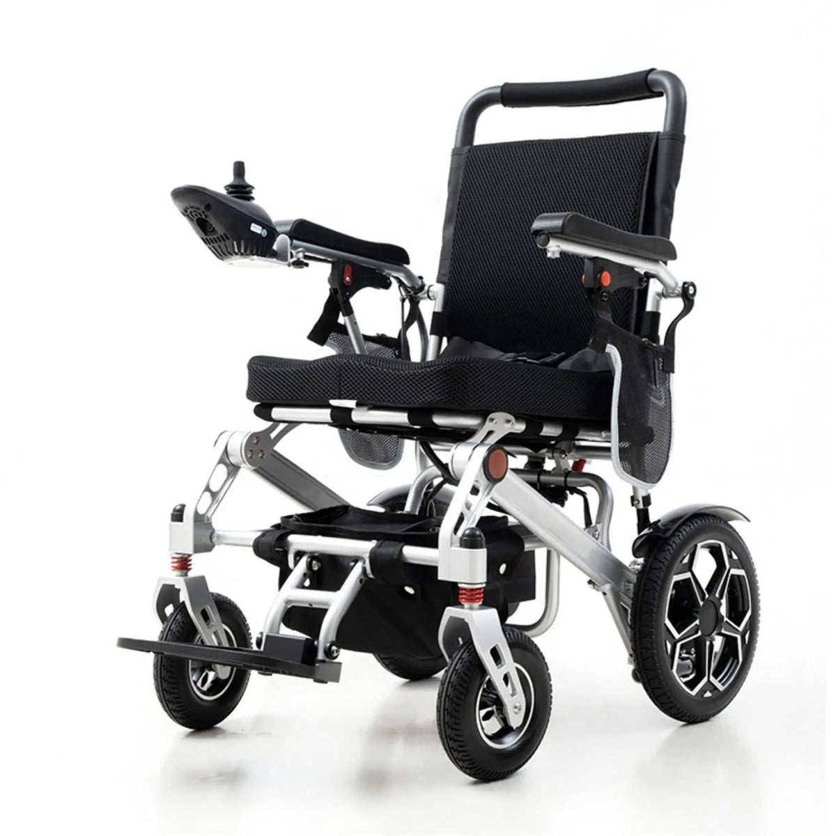 Medizinische Rehabilitationsausrüstung Leichter faltbarer elektrischer Rollstuhl für Senioren mit Fernbedienung und Lithiumbatterie, faltbar