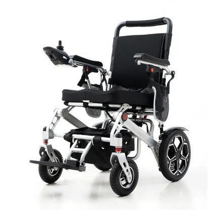 Medizinische Rehabilitationsausrüstung Leichter faltbarer elektrischer Rollstuhl für Senioren mit Fernbedienung und Lithiumbatterie, faltbar