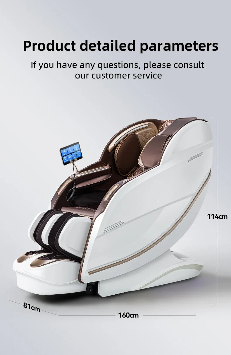 Zero Gravity 4D Massagesessel SL-Track (L-Track) Ganzkörper-Luftmassage Elektrischer Relaxsessel für Heimbüro 3 Jahre Garantie