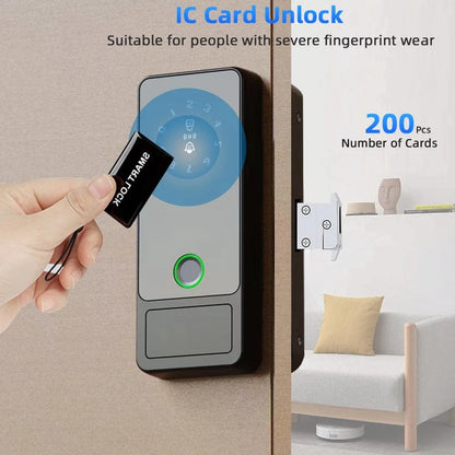 G18 Tuya Bluetooth Smart Door Lock – Fingerprint, APP, IC Card & Password Unlock for Steel/Wooden Doors