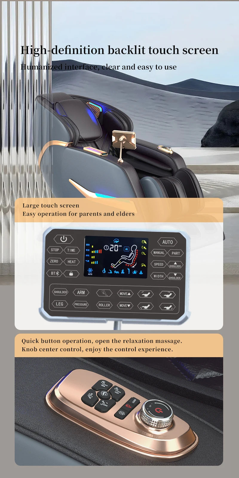 Massage Chair Full Body New Model Home Office Factory Electric Heating Kneading Luxury Zero Gravity Recliner Massage Chair