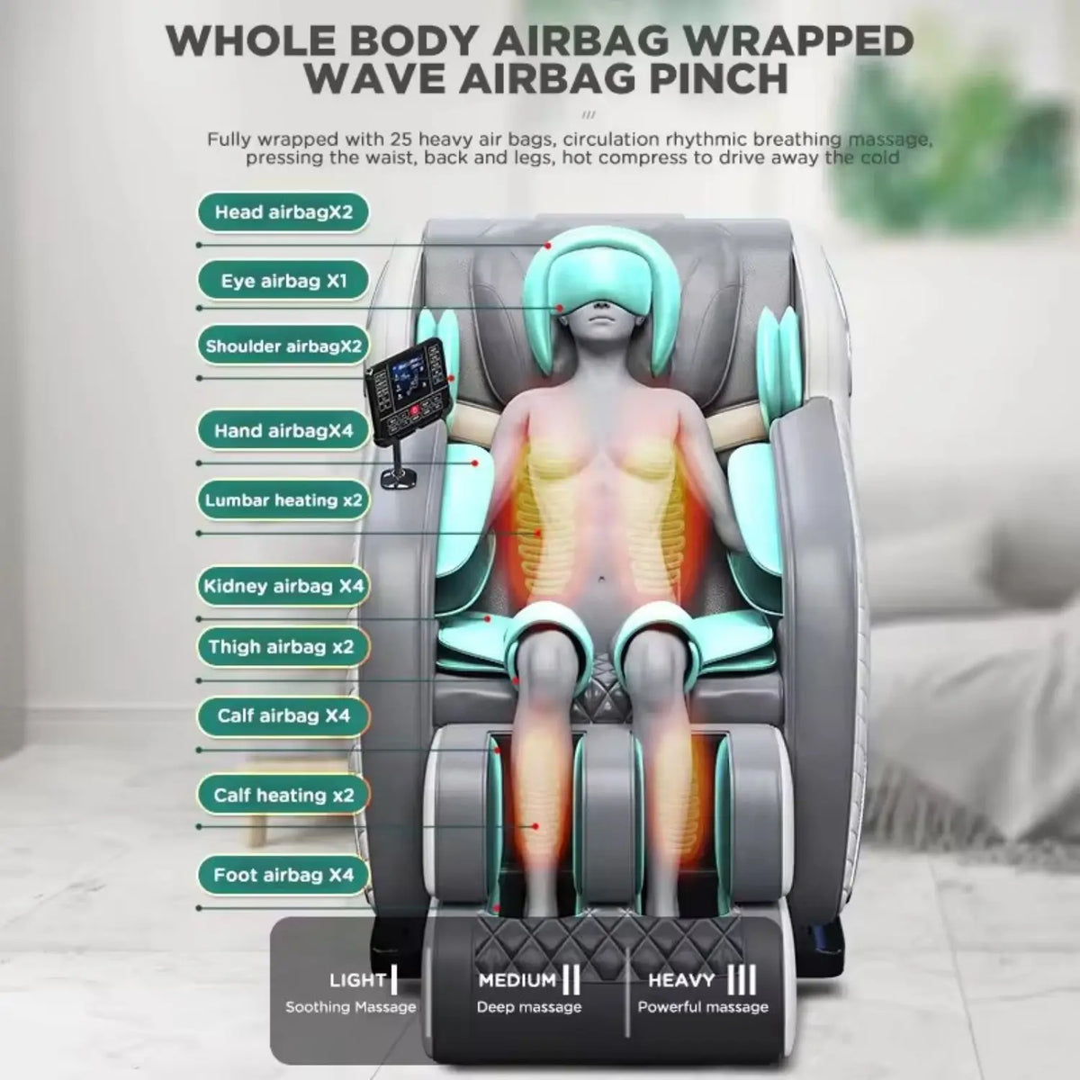 3 year warranty Smart Shiatsu Massage Chair Full Body Zero Gravity Recliner Kneading Rolling Heating Relieve Muscle Tension Pain