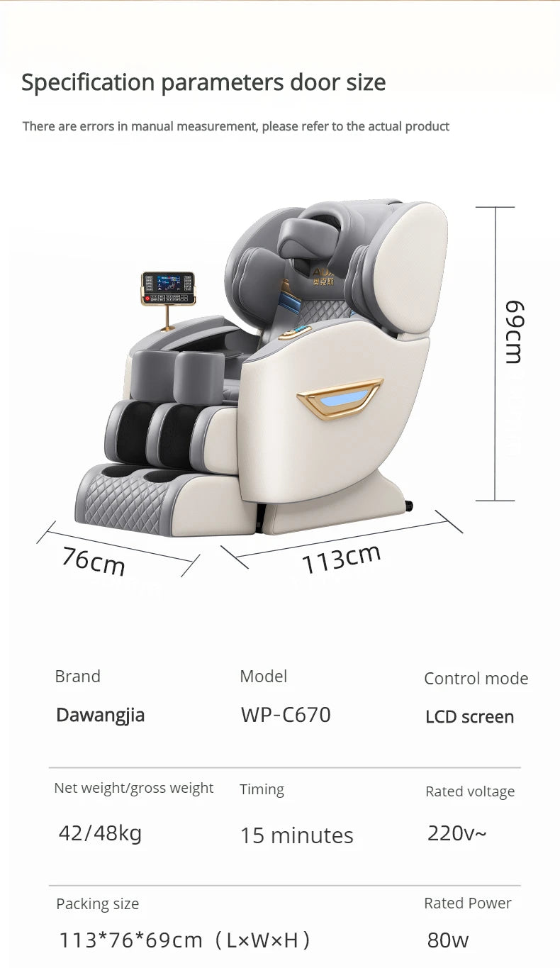 OEM Modern Shiatsu Massager Blood Circulation SL Track Full Body Luxury 4d Ai Zero Gravity Massage Chair