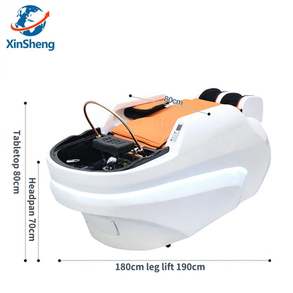 XinSheng Professionelles elektrisches Massagebett Kopf-SPA-Salon-Massagetisch Haarwasch-Räucherbetten Friseursalon Intelligente Möbel