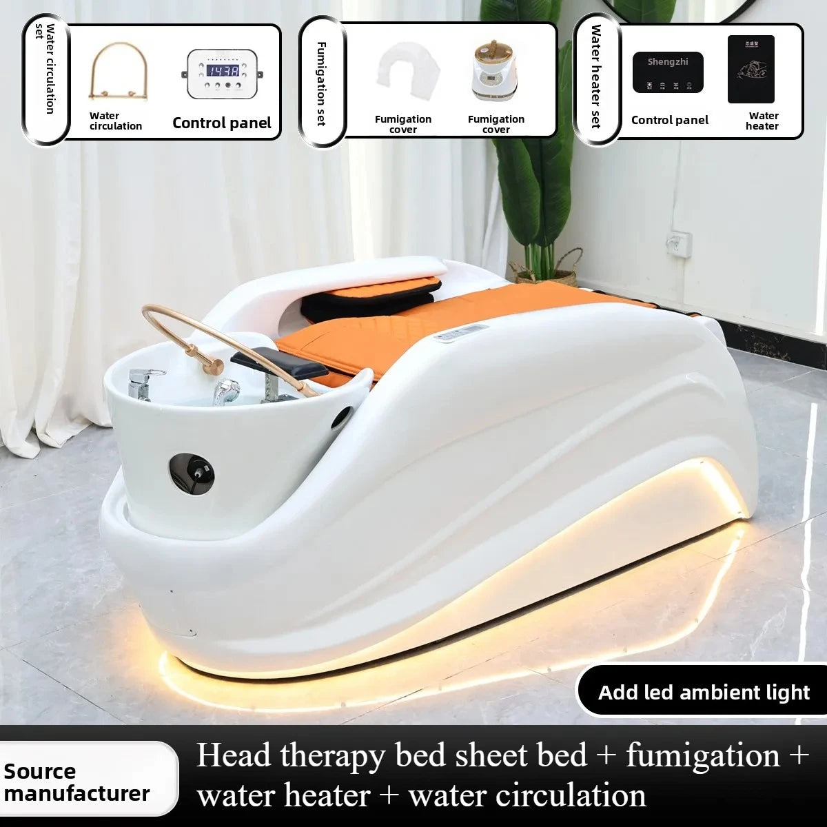 Professionelle Salon-Spa-Massageliege, elektrische Smart-Wasserkreislauf-Duschtisch, Schönheitsausrüstung für Kopfhautbehandlung, Friseursalon