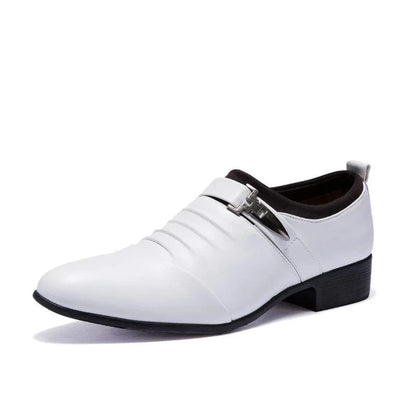 Herren-Business-Slipper aus weißem Leder mit spitzer Zehenpartie (Größen 38–48)