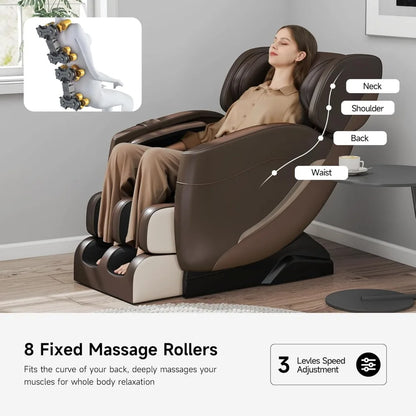 2025 Massagesessel Ganzkörper, Zero Gravity Relaxsessel mit 6 Auto-Modi, Fußmassage, Heizung, 3D-L-Track & Körperscan-Technologie