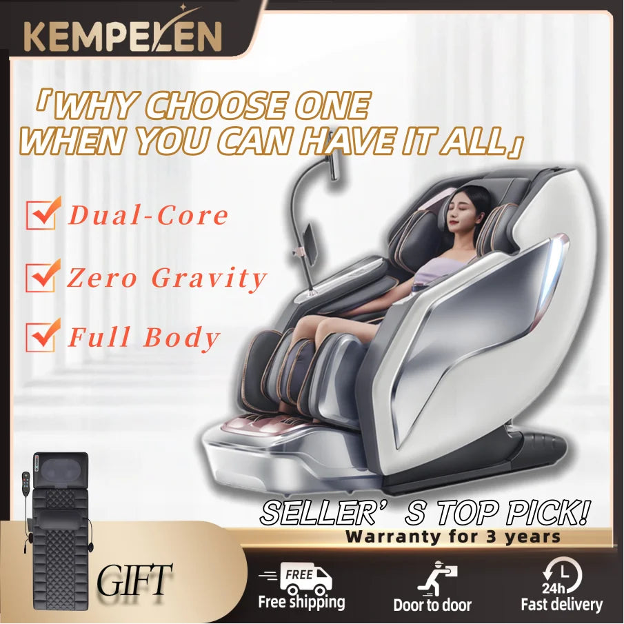 Dual-Core 4D All-in-One Massage Chair | Full Body SL Track & Zero Gravity | Advanced Leg & Foot Comfort