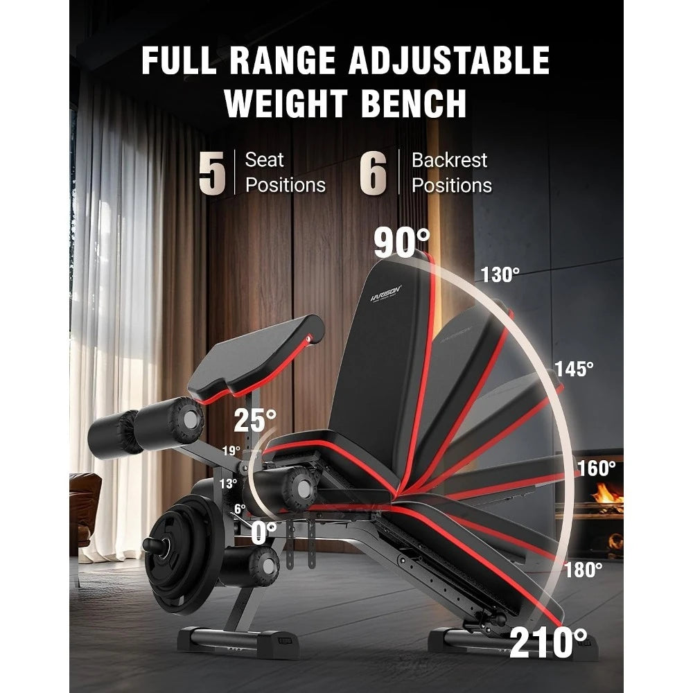 NEW- Adjustable Weight Bench with Leg Extension and Preacher Pad, Workout Bench Press for Home Gym Strength Training - Hot Sale