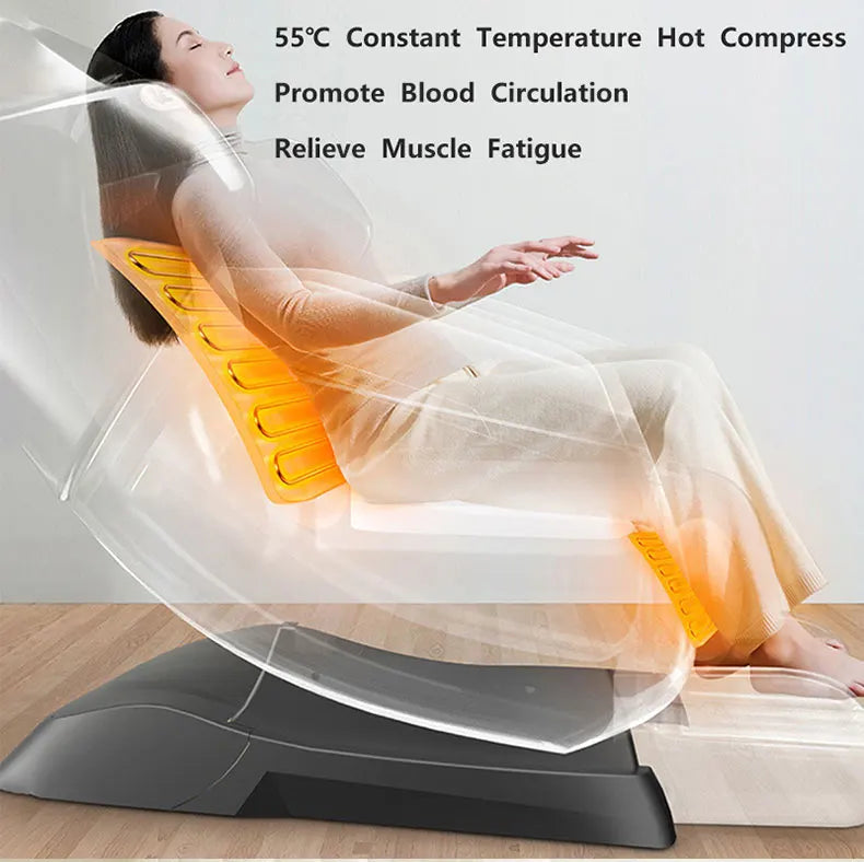 Elektrischer Ganzkörper-Airbag-Massagesessel Zero Gravity Hifi-Musik Entspannender Massagesessel Kneten Multifunktional Gemütlich