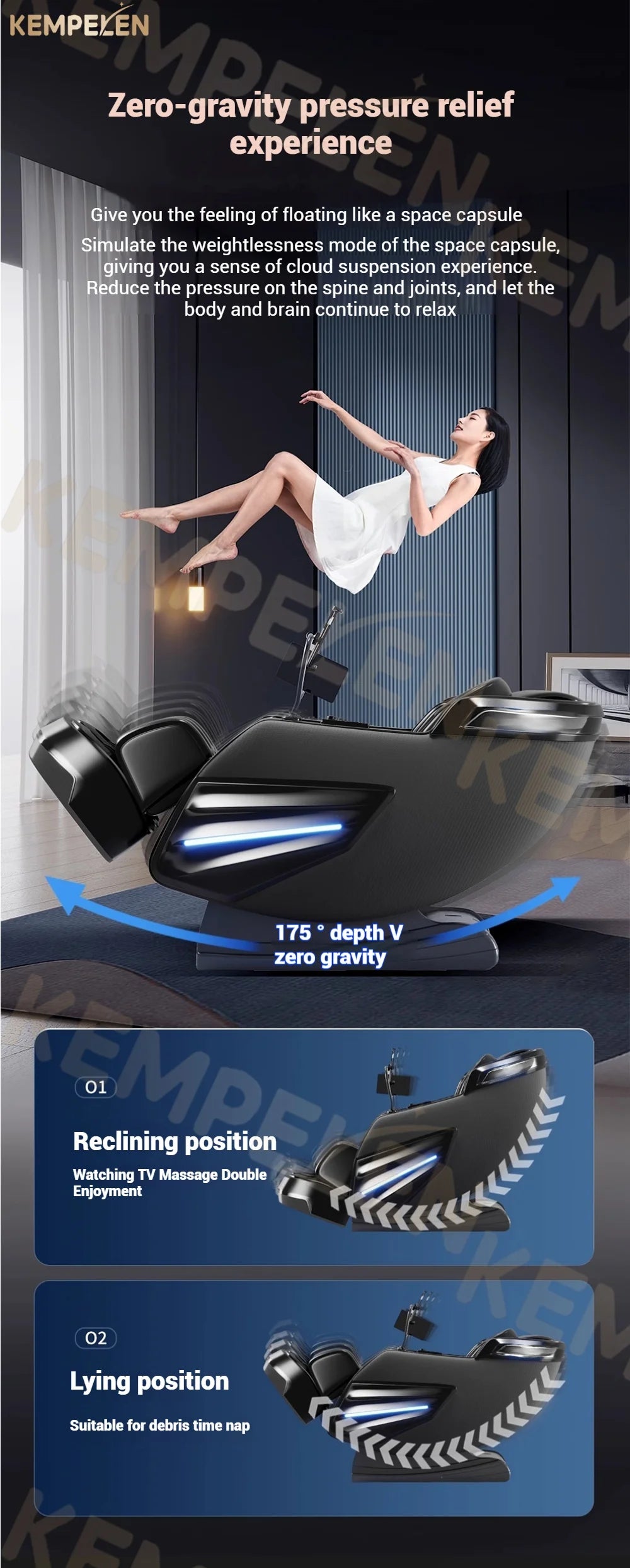 4D+ Jade 6-Rollen Massagesessel – Schwerelosigkeit, Thai-Stretch, KI-Sprache, 3 Jahre Garantie